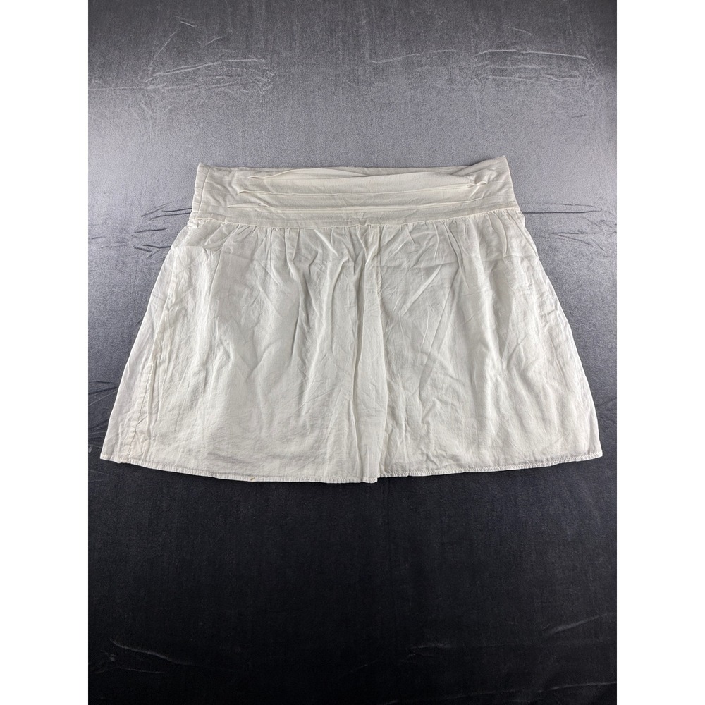 Ann Taylor LOFT Womens XL White Cotton Mini Skirt NWT Lined Pleated 87323122